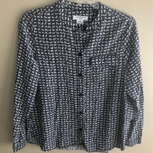 Liz Claiborne Horse Print Button Down Size PM